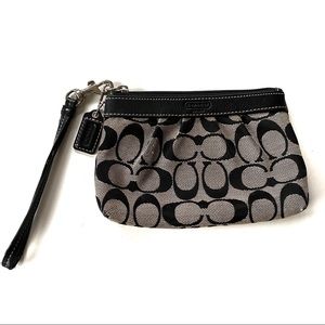 Coach CC Signature Tan, Black Wristlet